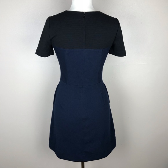 Madewell Colorblock Black Navy Dress - Picture 5 of 8